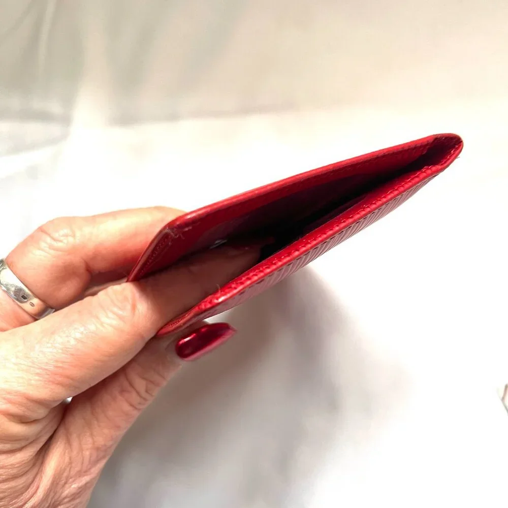Louis Vuitton Epi Red Leather Pocket Organizer Business Card Credit Card wallet